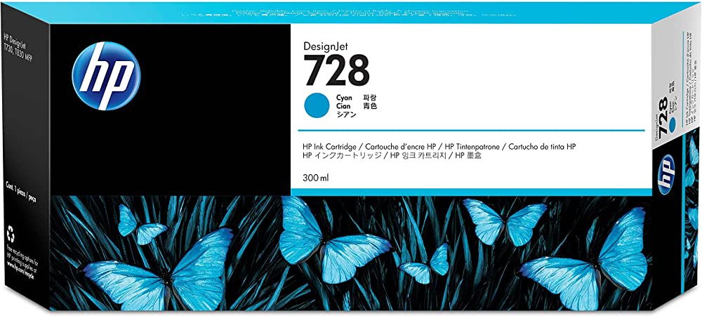 HP 728 300-ml (F9K17A) Cyan Genuine Ink Cartridge-0