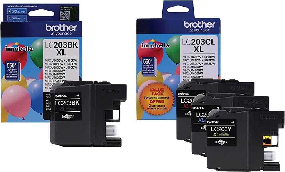 Brother LC203XL High Yield Black / 3 Color  Ink Cartridge (4-Pack)-0