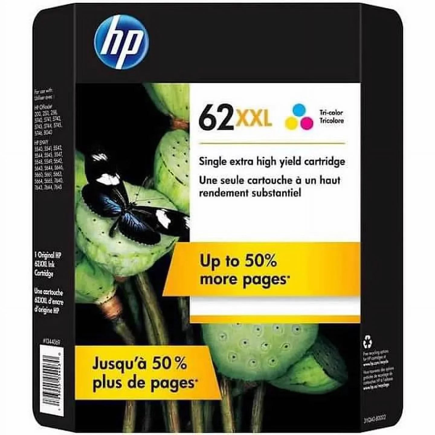 HP 62XXL (3YQ40A) Extra High Yield Tri-Color Ink Cartridge-0