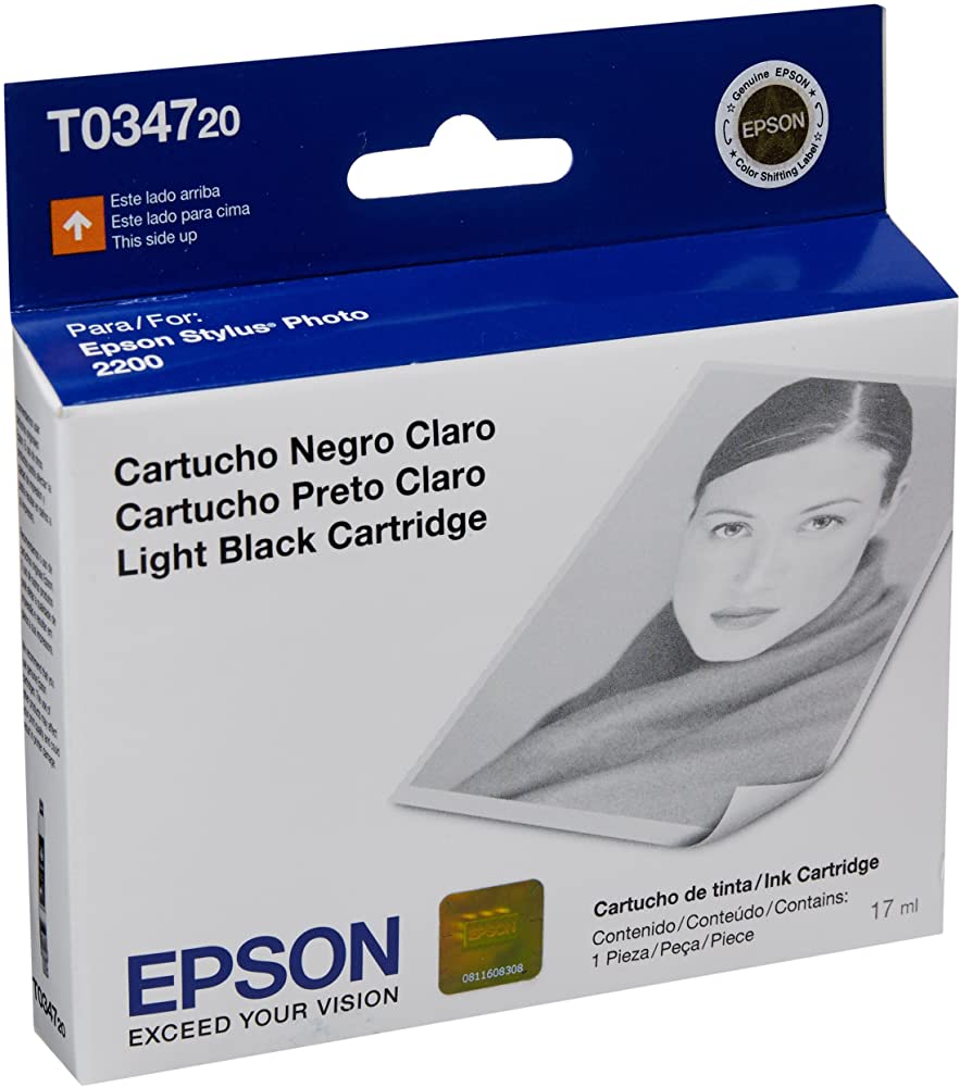 New Genuine Epson 34 (T0347) Light Black Ink Cartridge-0