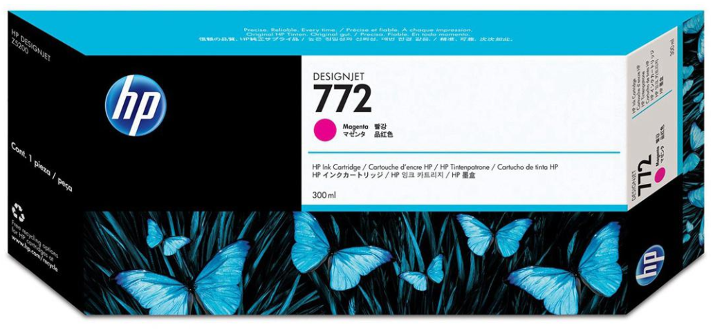 HP 772 300-ml Magenta DesignJet Ink Cartridge, CN629A-0