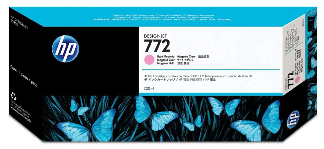 HP 772 300-ml Light Magenta DesignJet Ink Cartridge, CN631A-0