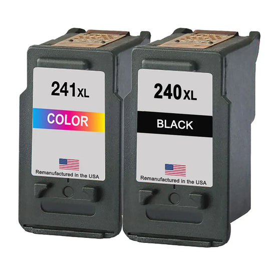 Compatible Replacement for Canon PG-240XL Black &amp; CL-241XL Color — Remanufactured High-Yield Ink Cartridge Value Pack