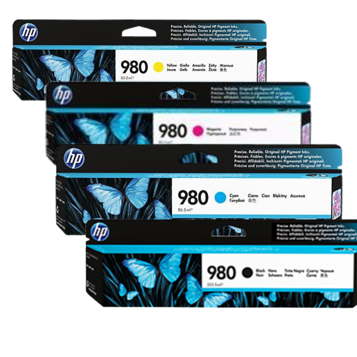 HP 980 Black and Color Ink Cartridge- 4 Pack-0