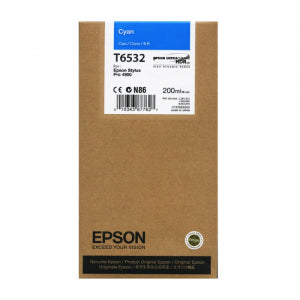 Epson T6532 Cyan Ink Cartridge, T653200-0