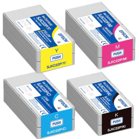 Epson SJIC22P (C33S02060) Original Black & Color Ink Cartridge-4 Pack-0