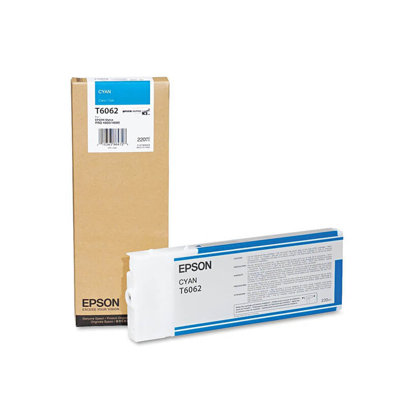 Epson (T6062) 220ml Cyan OEM Ink Cartridge, T606200-0