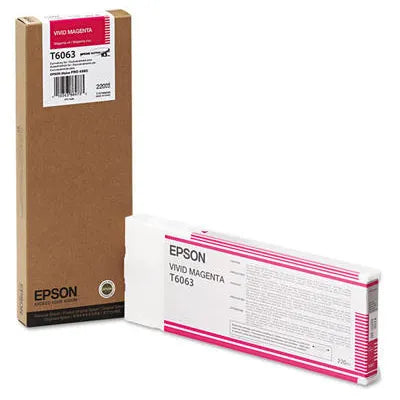 Epson (T6063) 220ml Vivid Magenta Ink Cartridge, T606300-0