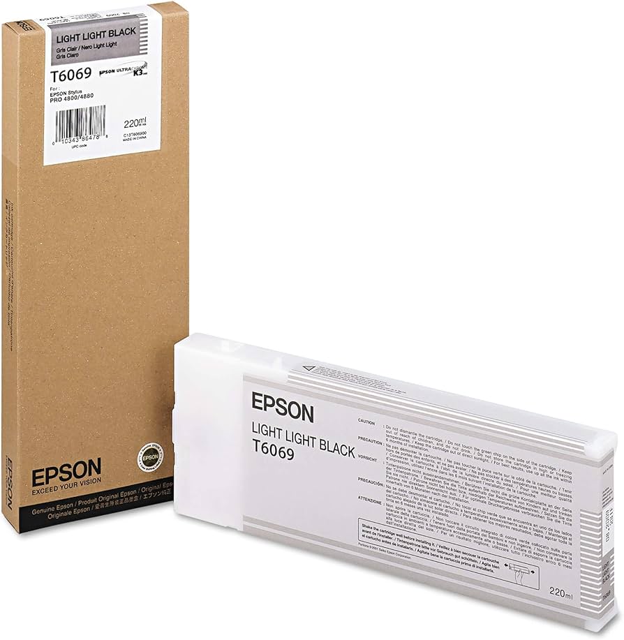 Epson (T6069) 220ml Light Light Black Ink Cartridge, T606900-0