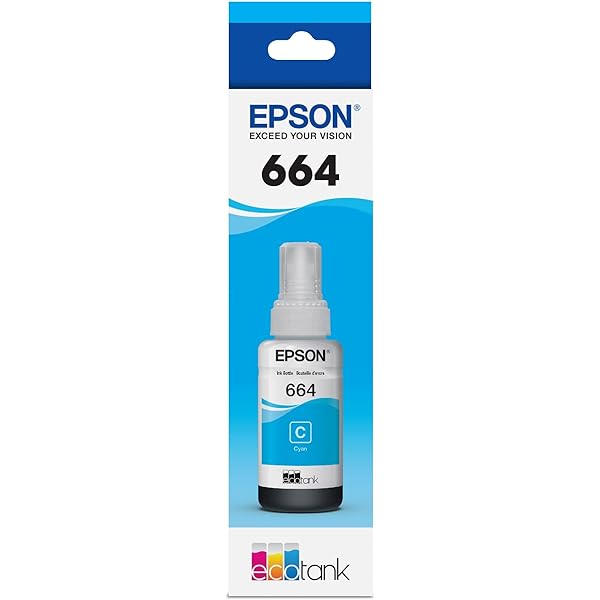 Epson 664 Cyan Ink Bottle, T664220-S-0