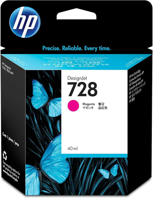 Original HP 728 High Yield Magenta Ink Cartridge, F9J62A-0