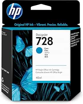 Original HP 728 High Yield Cyan Ink Cartridge, F9J63A-0