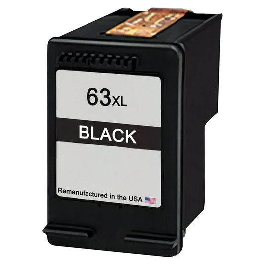 Compatible Replacement for HP 63XL Black (F6U64AN) — Remanufactured High-Yield Ink Cartridge
