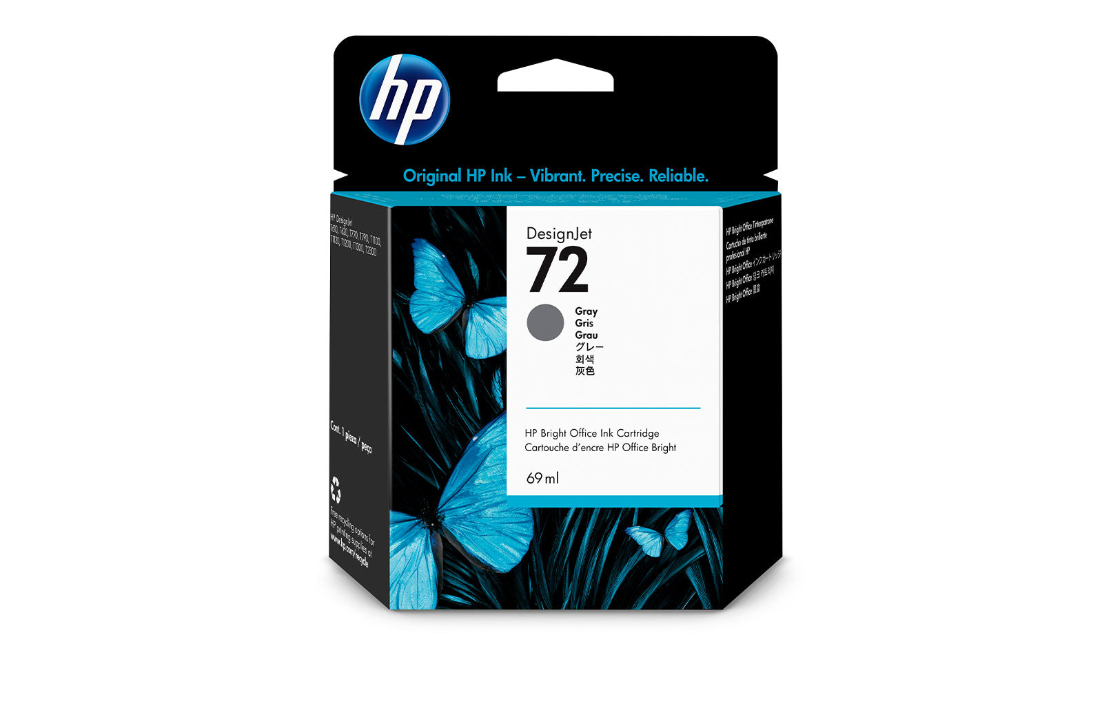 Original HP 72 69ml (C9401A) Gray Ink Cartridge-0