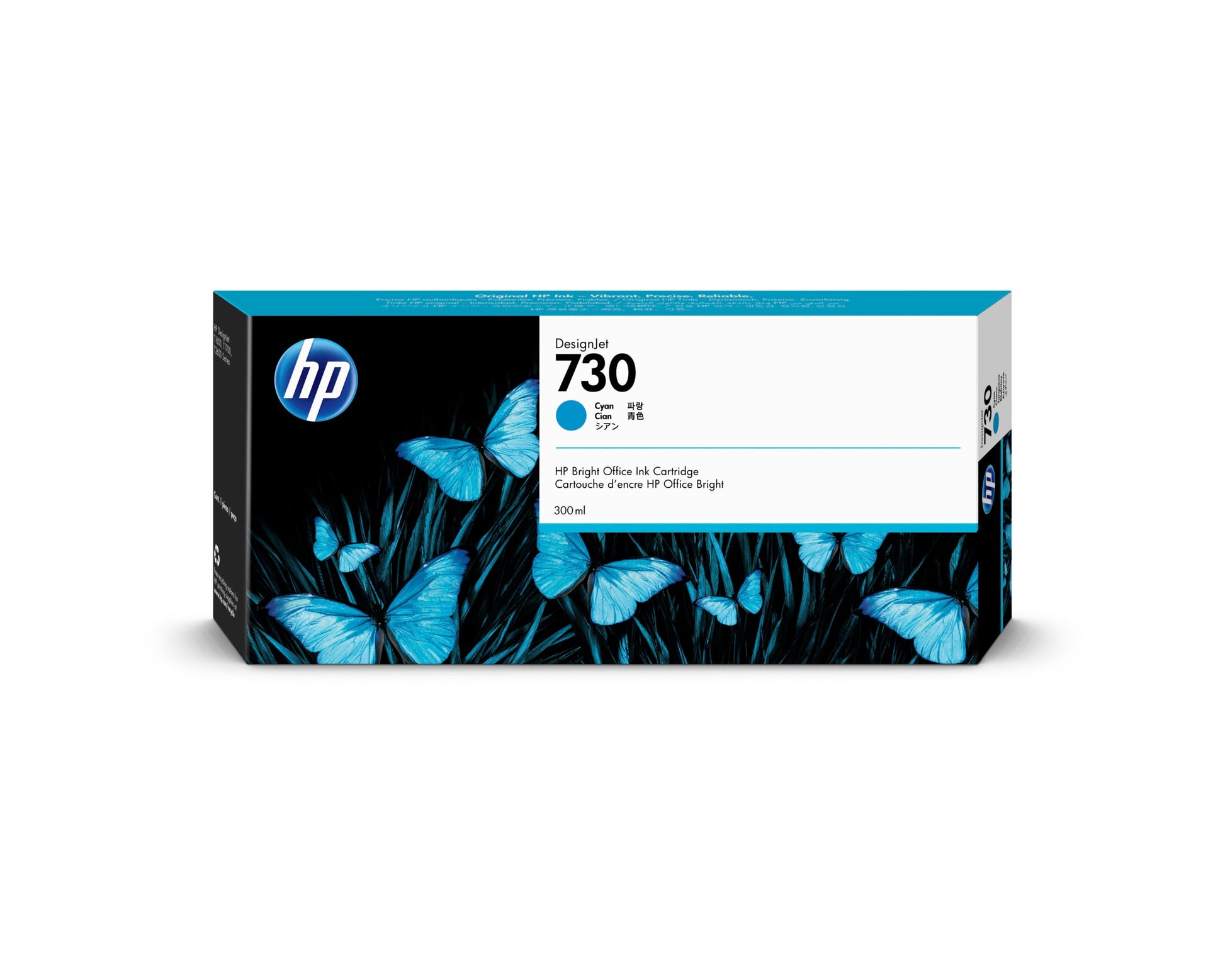 Original HP 730 300-ml (P2V68A) Cyan Ink Cartridge-0