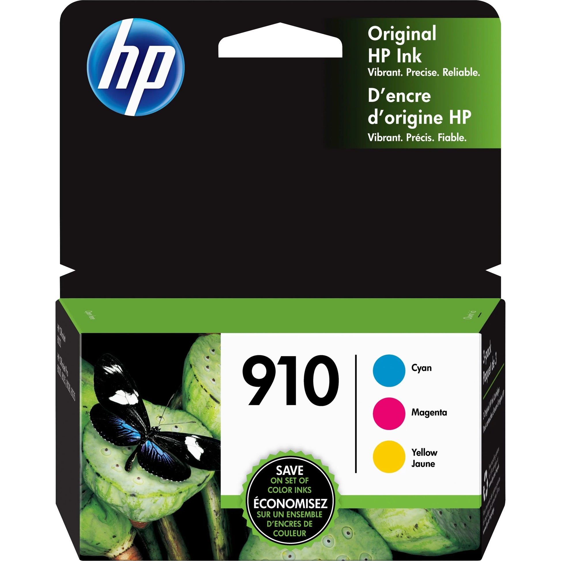 HP 910 Ink Cartridges - Cyan, Magenta, Yellow, 3 Cartridges-0