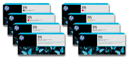 HP 771A Black and Color Standard Yield Ink Cartridge (8 Pack)-0