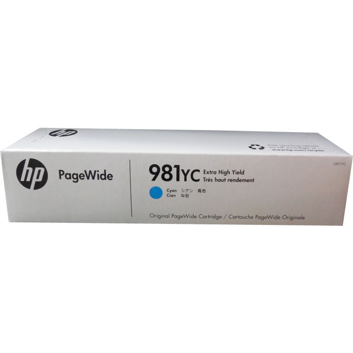 Original HP 981YC Extra High Yield Cyan PageWide Ink Cartridge, L0R17YC-0