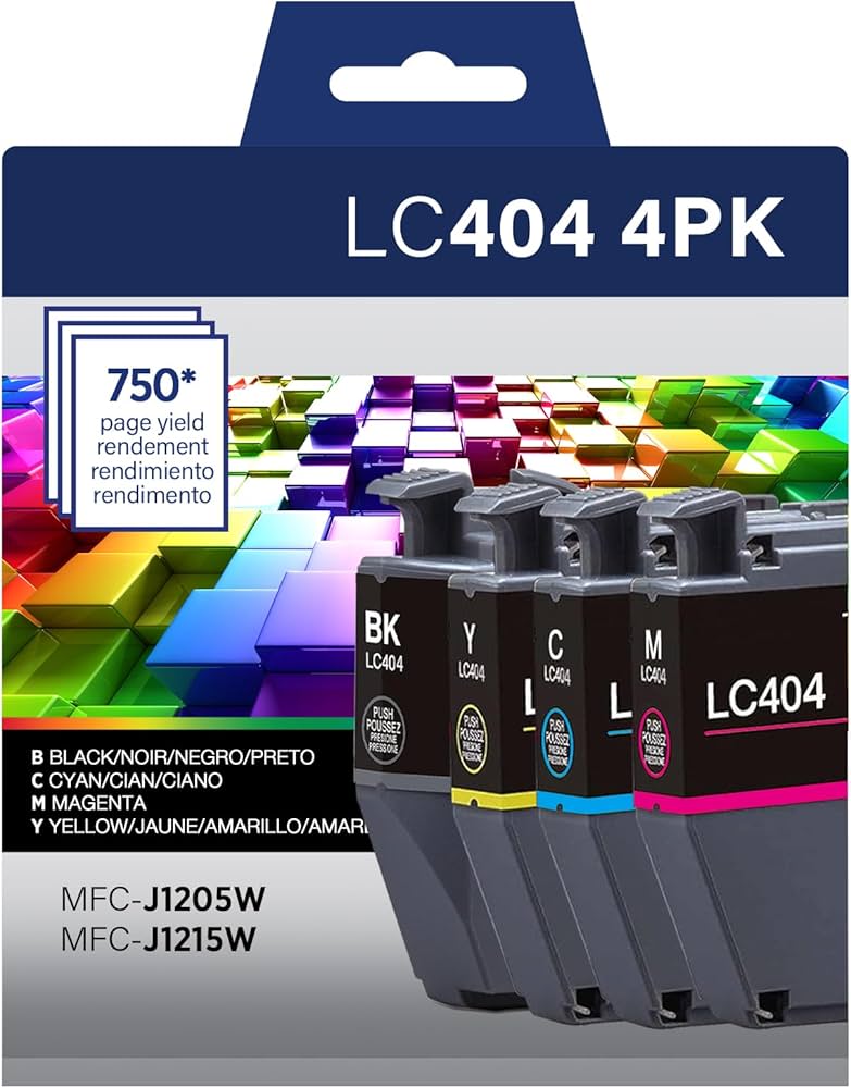 Brother Standard-Yield Black and Tri-Color Ink Cartridge LC404. 4PK-0