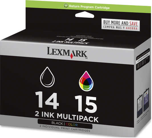 Lexmark  (18C2239 ) #14 & #15 Black and Color Ink Cartridges-0