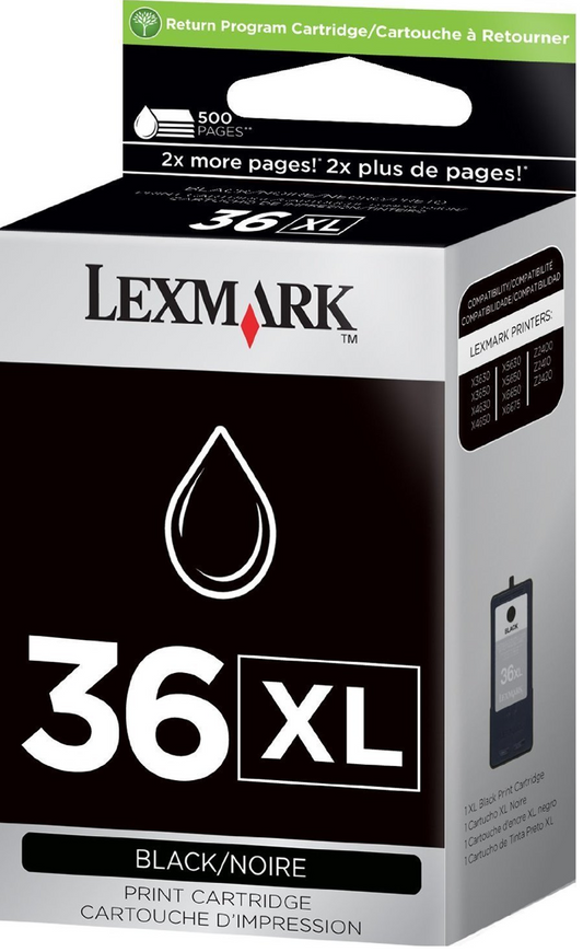 Lexmark No.36Xl (18C2170) Black High Yield Black Ink Cartridge-0