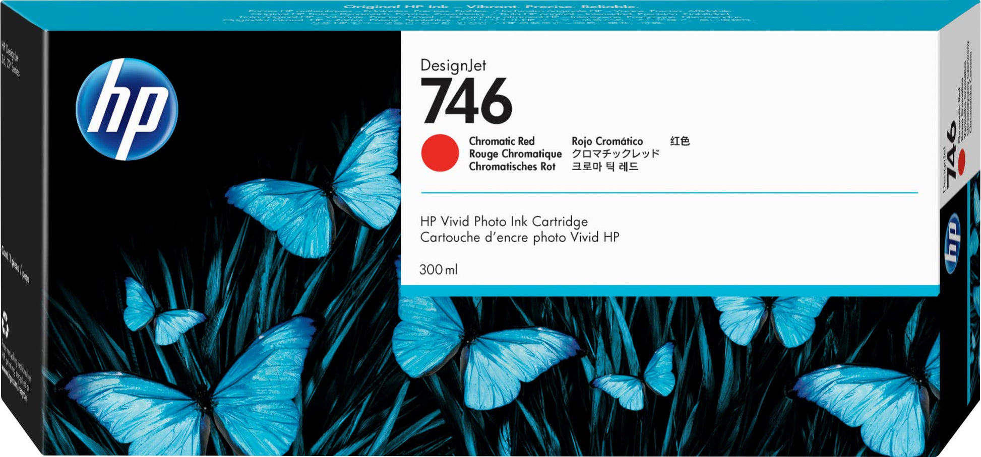 Original HP 746 300-ml Chromatic Red DesignJet Ink Cartridge, P2V81A-0