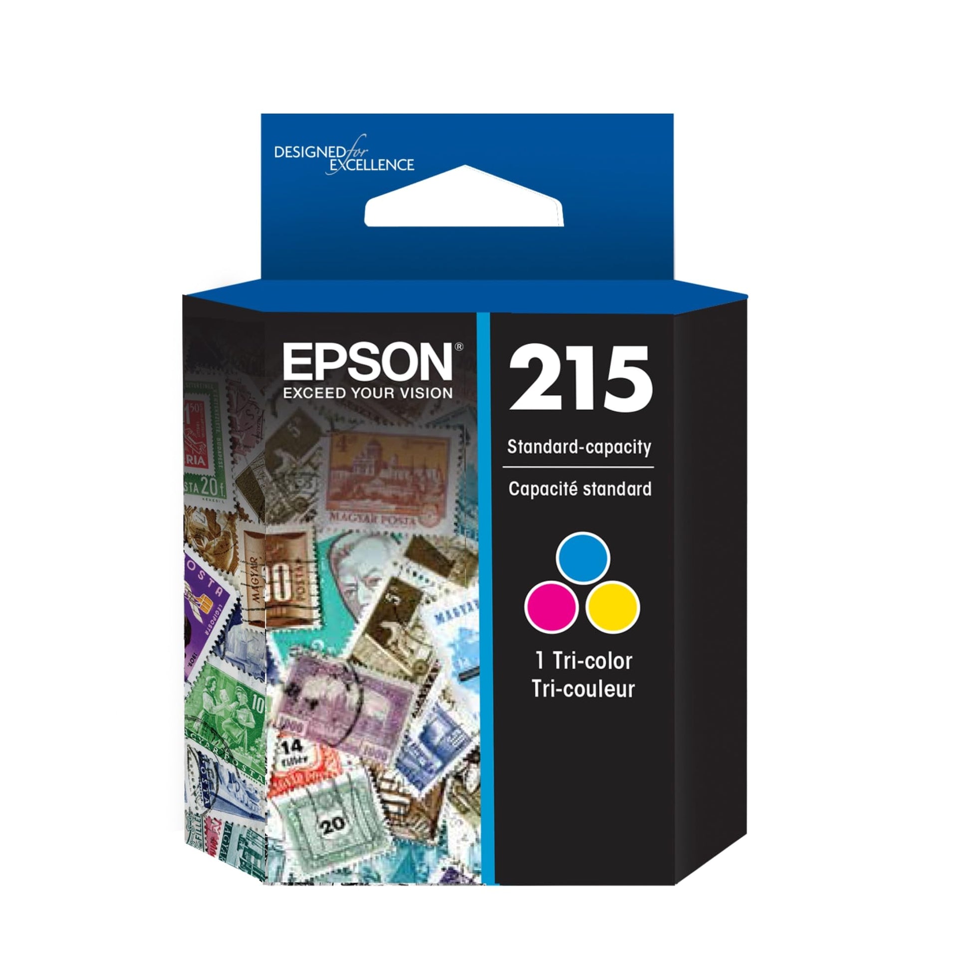 Original Epson T215 Standard-Yield Tri-Color Ink Cartridge, T215530-S-0