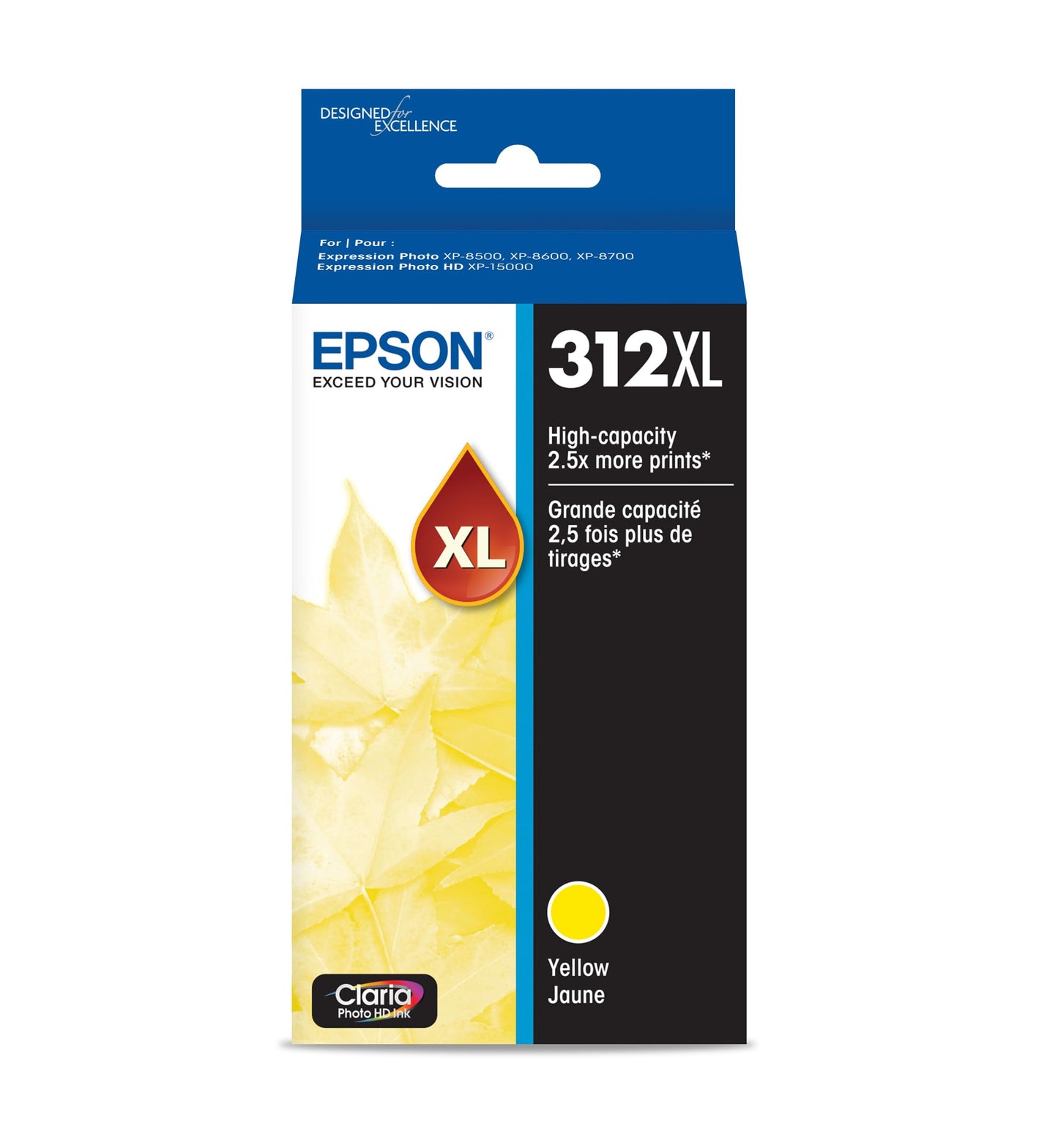 Original Epson 312XL High-Yield Yellow Ink Cartridge, T312XL420-0