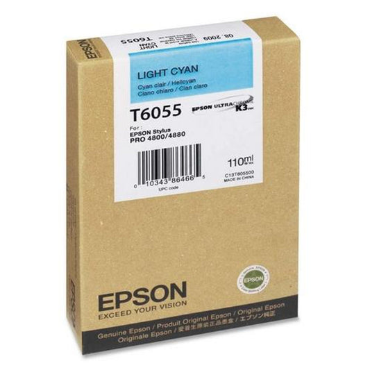 Epson T6055 Light Cyan Ink Cartridge, T605500-0