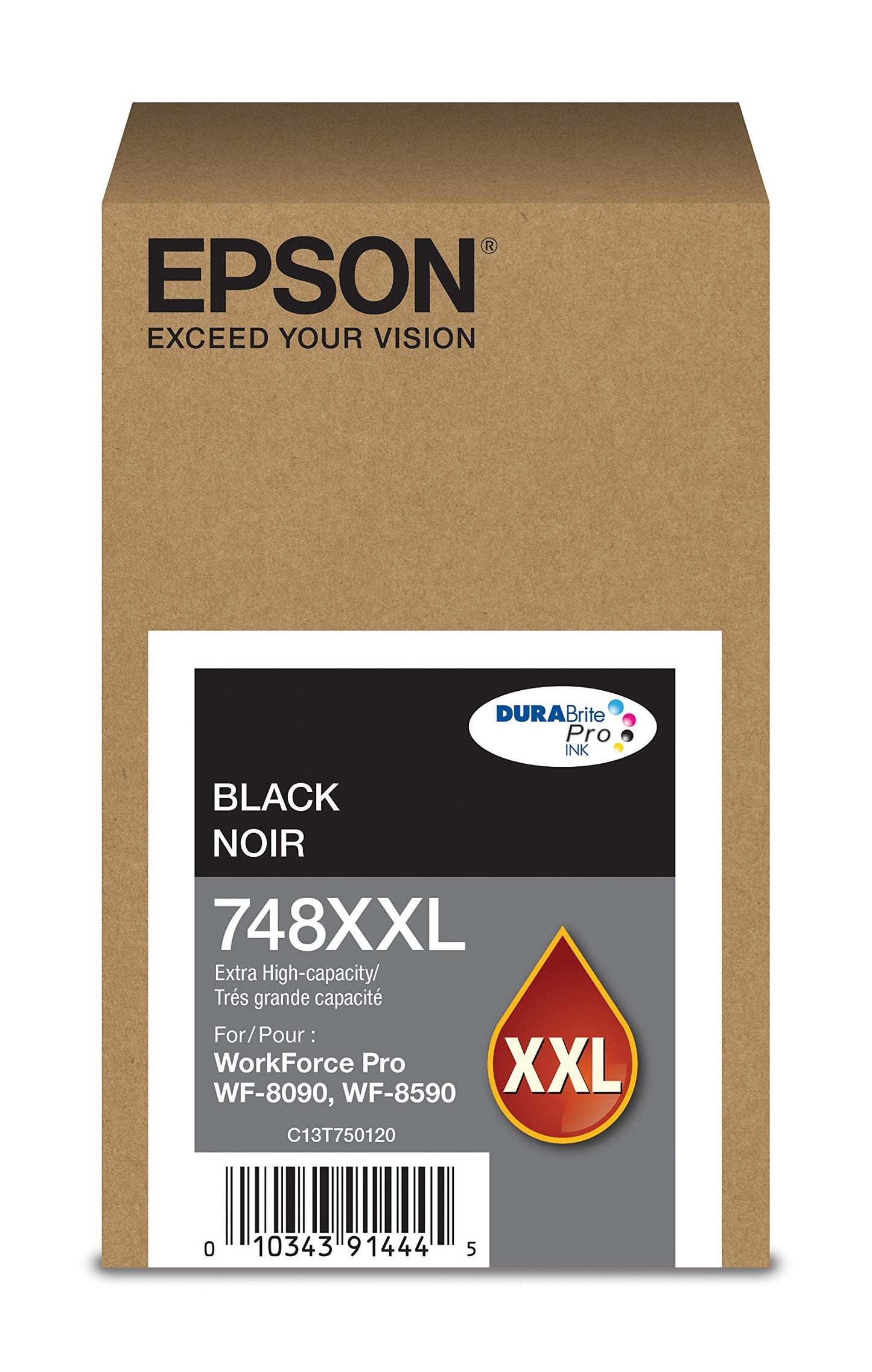 Epson 748XXL DURABrite Pro Extra High-Yield Black Ink Cartridge, T748XXL120-0