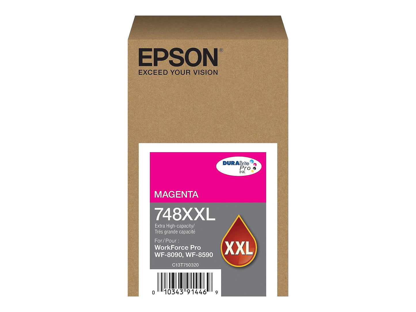 Epson 748XXL DURABrite Pro Extra High-Yield Magenta Ink Cartridge, T748XXL320-0