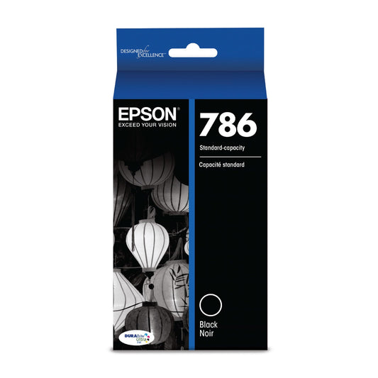 Original Epson 786 Standard-Yield Black Ink Cartridge, T786120-0