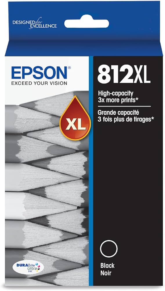 Epson 812XL High Yield Black Ink Cartridge, T812XL120-S-0