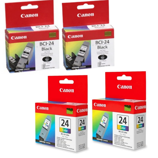 Original Canon BCI-24 Twin Black & Twin Color Ink Cartridges-0