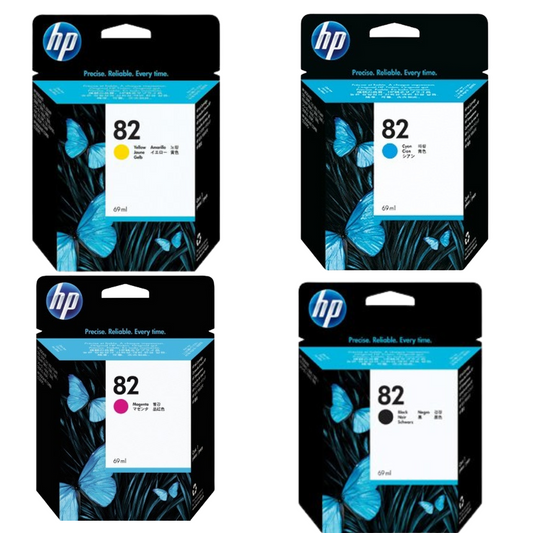 HP 82 69-ml Black, Magenta, Cyan, Yellow Ink Cartridge, 4 Pack-0