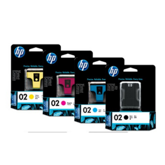 Genuine HP 02 Black and Color Ink Cartridges-4 Pack-0