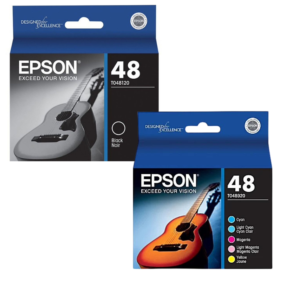 Epson T0489 Black, Cyan, Light Cyan, Magenta, Light Magenta, Yellow Ink Cartridges, Pack Of 6, T048920-0