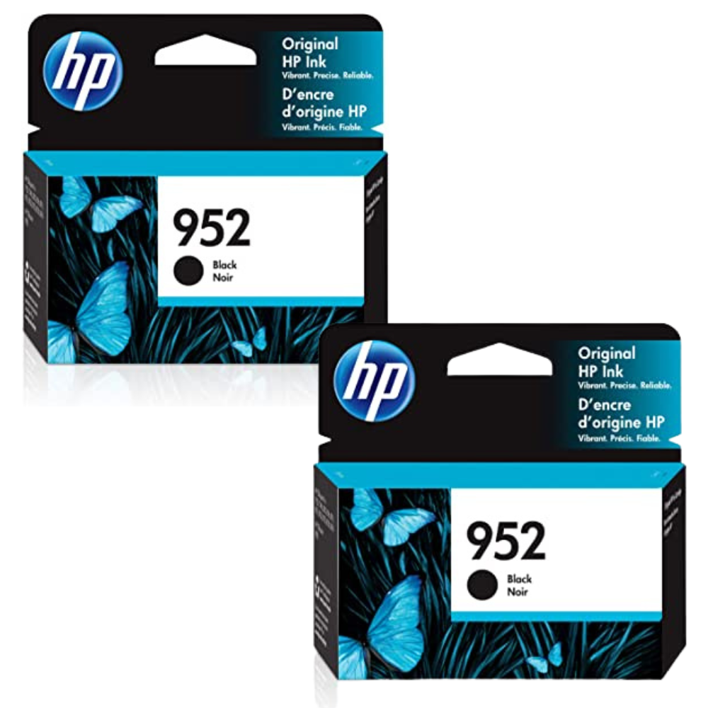 New Genuine HP 952 (F6U15AN) Black Ink Cartridge- 2 Pack-0