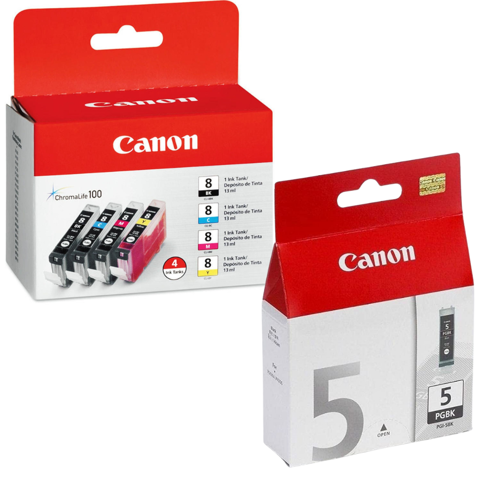 Original Canon PGI-5 Black / CLI-8 Black, Colors 5-Pack Ink Cartridges-0