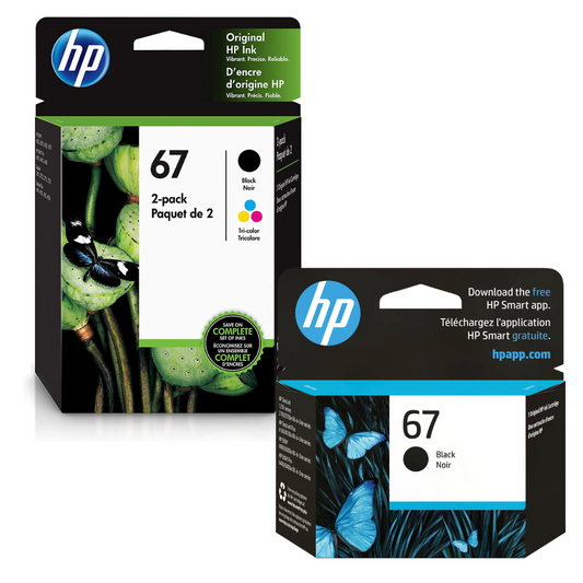 Original HP 67 2 Black and 1 Color Ink Cartridge-3 Pack-0