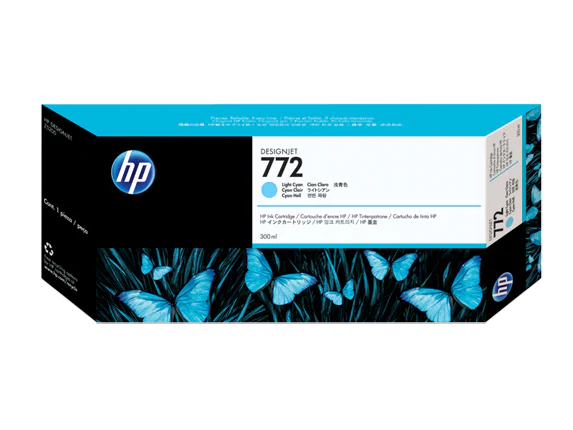 HP 772 300-ml Light Cyan DesignJet Ink Cartridge, CN632A-0