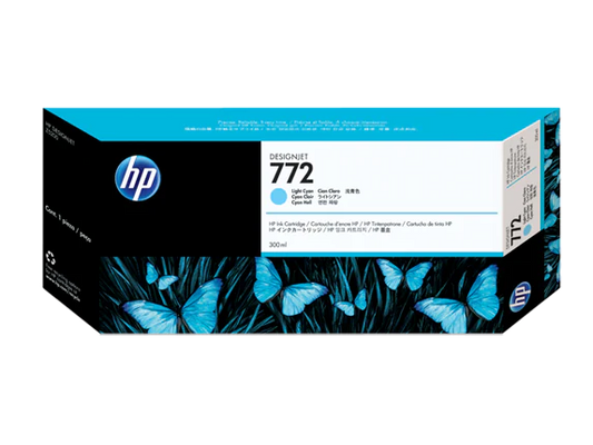 HP 772 300-ml Light Cyan DesignJet Ink Cartridge, CN632A-0