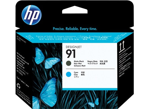 Original HP 91 (C9460A) Matte Black and Cyan Printhead Cartridge-0