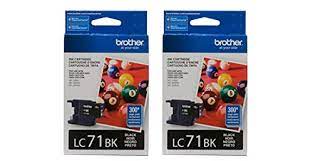 Original Brother LC71 Black Ink Cartridge, Pack Of 2-0