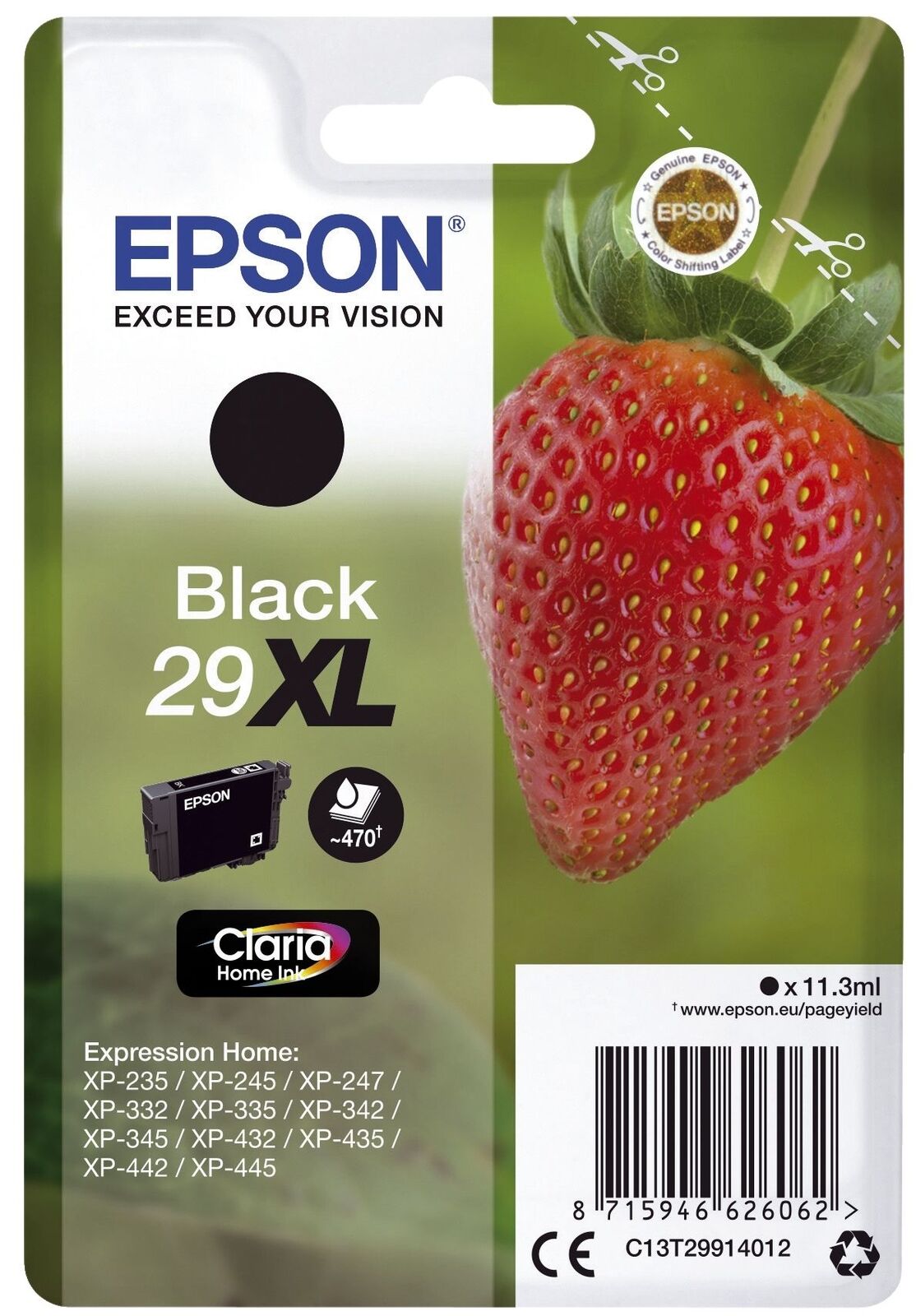 Epson 29XL Black Ink Cartridge, C13T299140-0