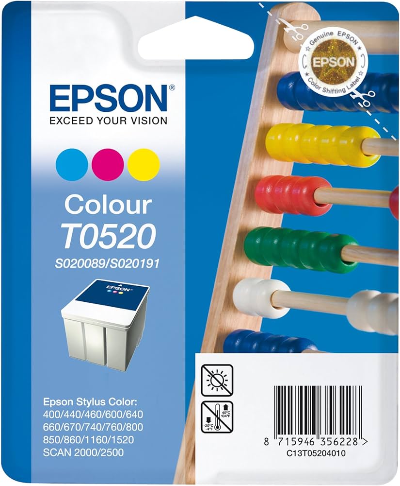 Epson T052 Stylus Colour Ink Cartridge, S020089/S020191-0