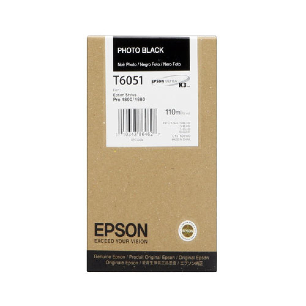 Epson T6051 Photo Black Ink Cartridge, T605100-0