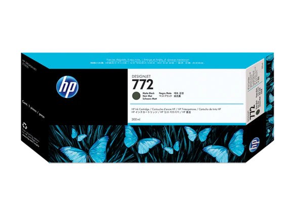 HP 772 300-ml Matte Black DesignJet Ink Cartridge, CN635A-0