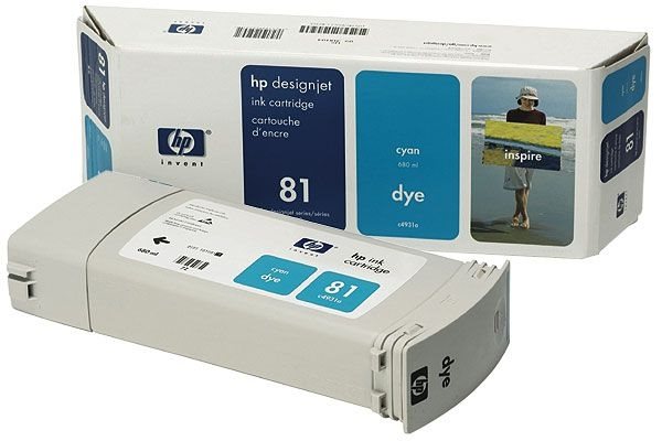 Original HP 81 Cyan (C4931A) Ink cartridge-0