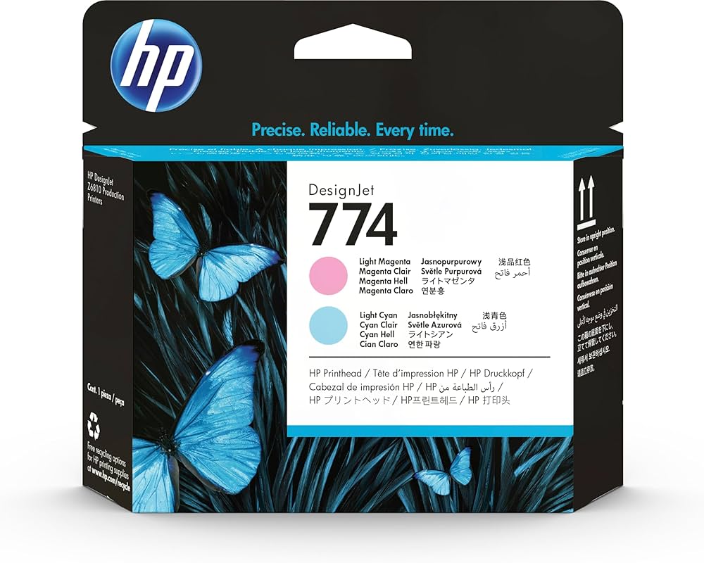 HP 774 Light Magenta & Light Cyan DesignJet Printhead, P2V98A-0